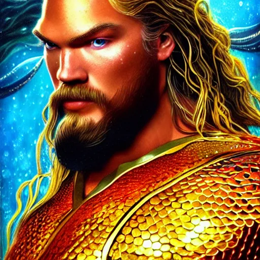 Prompt: glorious full head portrait of Gordon Lightfoot as Aquaman, fantasy, intricate, elegant, digital painting, trending on artstation, concept art, sharp focus, illustration by Gaston Bussiere and artgerm, 4k.