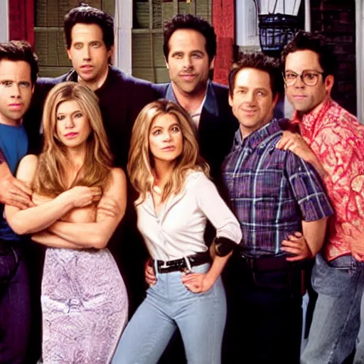 Image similar to the cast of its always sunny in philadelphia, in a scene of full house