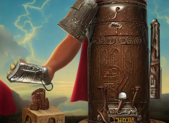 Image similar to thor beer, lowbrow, matte painting, 3 - d highly detailed, in the style of mark ryden,