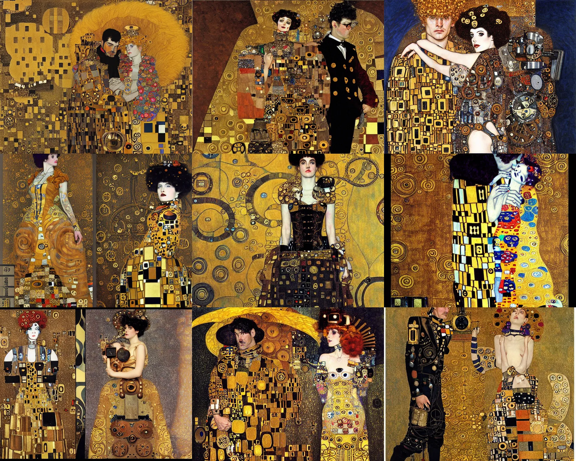 Prompt: steampunk by gustav klimt and egon shciele