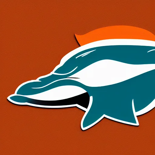 Image similar to miami dolphins logo, digital art, great detail