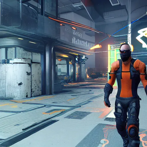 Image similar to Half-Life Gordon Freeman meets Cyberpunk 2077