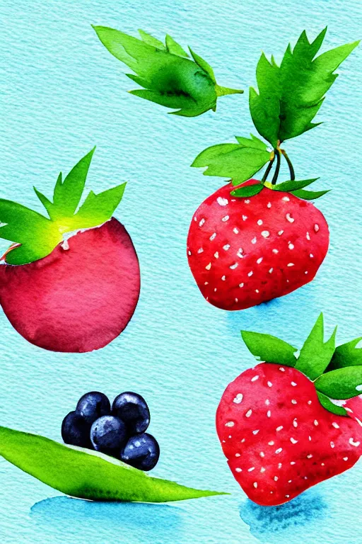 Image similar to minimalist watercolor art of a berry, illustration, vector art