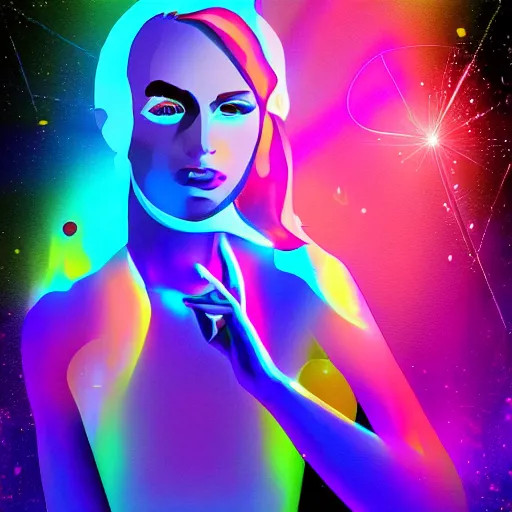 Prompt: the ethereum princess, digital art, vibrant, neon