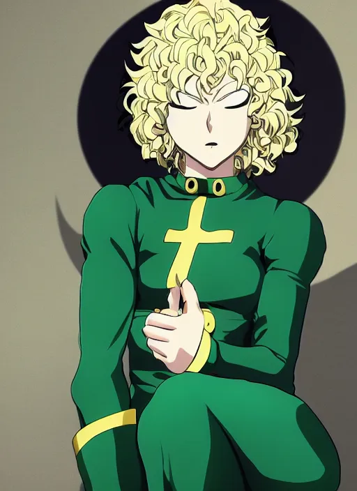 Image similar to A full portrait photo of tatsumaki one punch man, f/22, 35mm, 2700K, lighting, perfect faces, award winning photography.