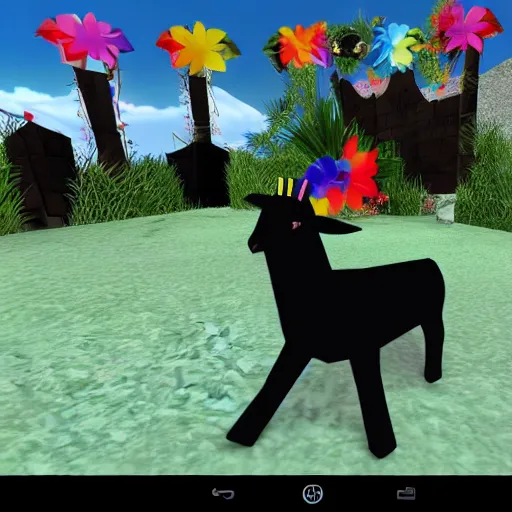 Image similar to a black goat in viva pinata, screenshot, xbox 3 6 0, 3 d