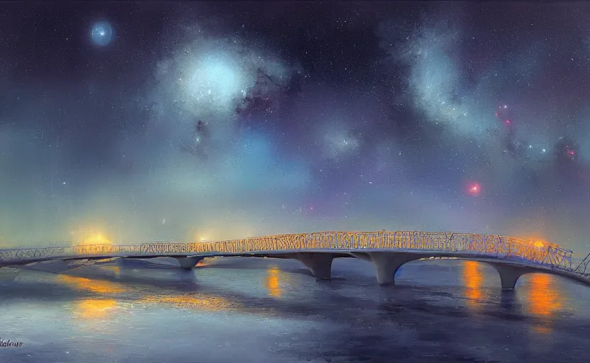 Prompt: bridge to the star, by paul chadeisson