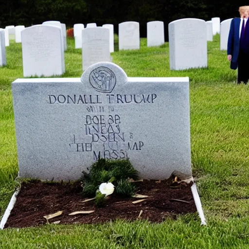 Prompt: The grave of Donald Trump