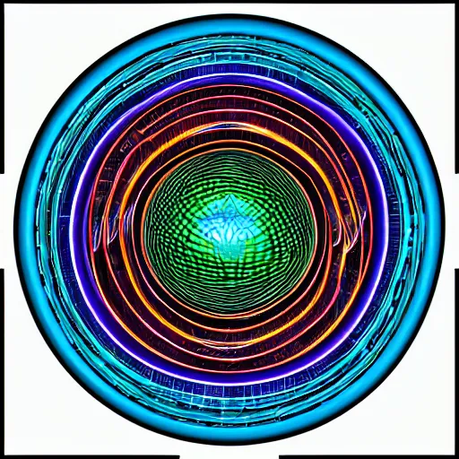 Image similar to sphere of intersecting leylines in the style of alex grey