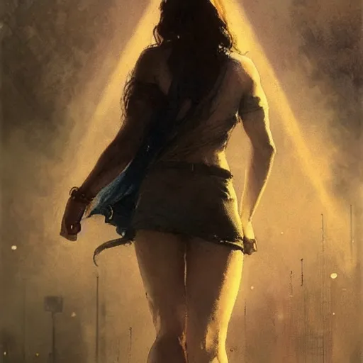 Image similar to alexandra daddario, hyperrealistic full figure, bladerunner street alley, art of elysium by frank frazetta and by jeremy mann and by alphonse mucha, fantasy art, photo realistic, dynamic lighting, artstation, full figure poster, volumetric lighting, very detailed face, 4 k, award winning