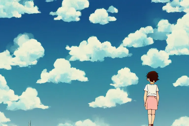 Prompt: clouds in the style of studio ghibli and makoto shinkai