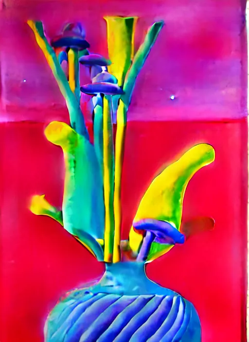 Image similar to vase by shusei nagaoka, kaws, david rudnick, airbrush on canvas, pastell colours, cell shaded, 8 k