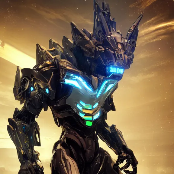 Prompt: cinematic shot, 35 foot tall detailed beautiful handsome quadrupedal robot mecha dragon, sharp edged black armor, gold accents, sleek blue visor for eyes, four legs, walking in busy neon city streets, sharp claws, epic shot, highly detailed art, sci fi, furry, 3D realistic, warframe fanart, destiny fanart, furry art, dragon art, feral art, macro art, furaffinity, DeviantArt, sofurry