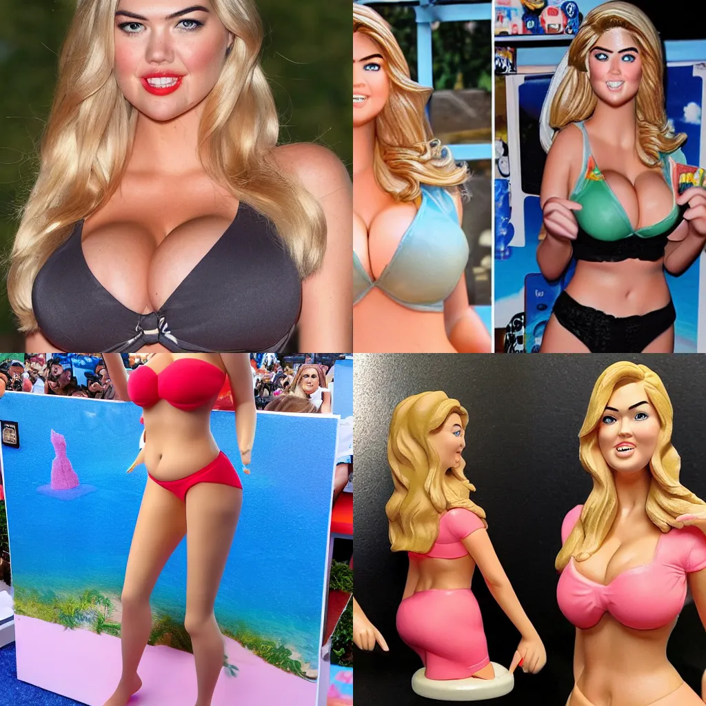 Prompt: play dough figure of kate upton