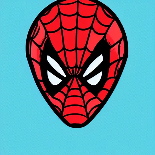 Prompt: sticker of a cute spiderman, white border, die cut, head, cute, trending on artstation