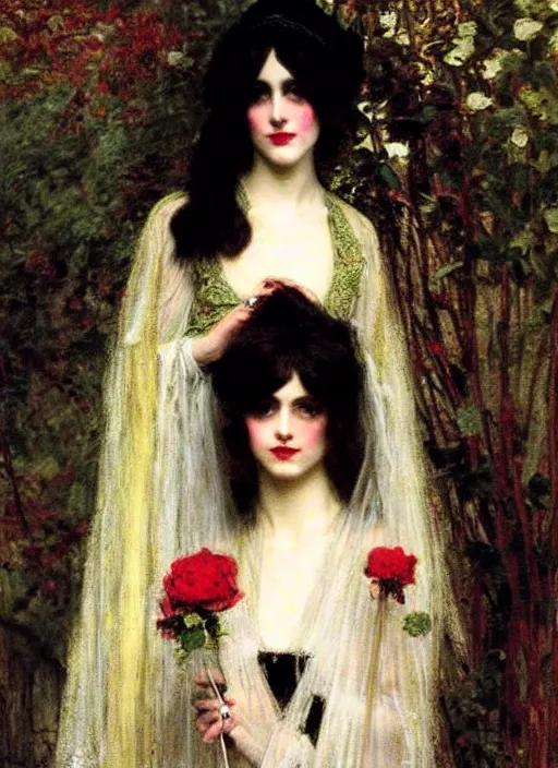 Image similar to ( ( gothic # ) ) princess portrait *. *. by edwin austin abbey * *, highly detailded