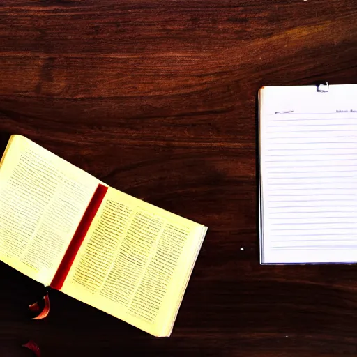 Prompt: photographic, hyperrealistic image, of a red banana, on top of a yellow book, on top of a dining table, detailed, HD, cinematic