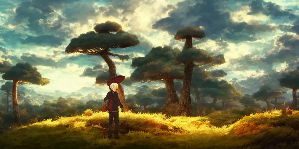 anime landscape tree