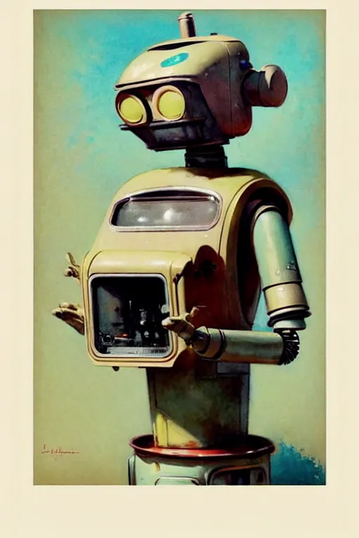 Image similar to ( ( ( ( ( 1 9 5 0 s retro future android robot mobile icecream vendor. muted colors., ) ) ) ) ) by jean - baptiste monge,!!!!!!!!!!!!!!!!!!!!!!!!!