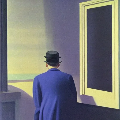 Image similar to Magritte by Edward hopper