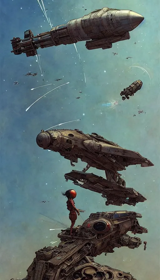 Prompt: rocket taking off by chiara bautista, beksinski and norman rockwell and greg rutkowski weta studio and tom bagshaw and james gurney and lucasfilm