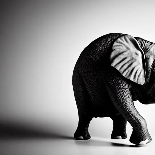 Image similar to elephant that looks like a tardigrade, black and white photo