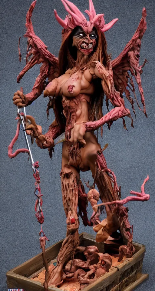 Image similar to craxula, the filipina demon from hell, beautiful design, actionfigure with play set with coffin and graveyard, photorealistic, hdr, 8 k, designed by hasbro mezco and yasushi nirasawa