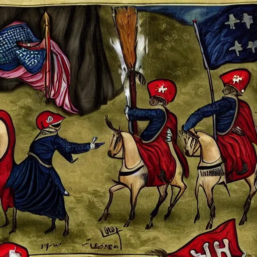 Image similar to Donald Trump in a medieval battle