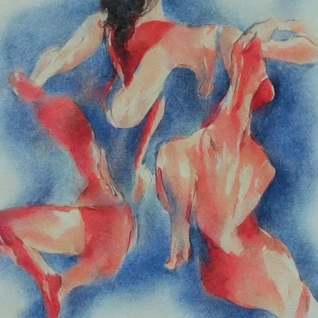 Image similar to Over lapping woman painted in water colour