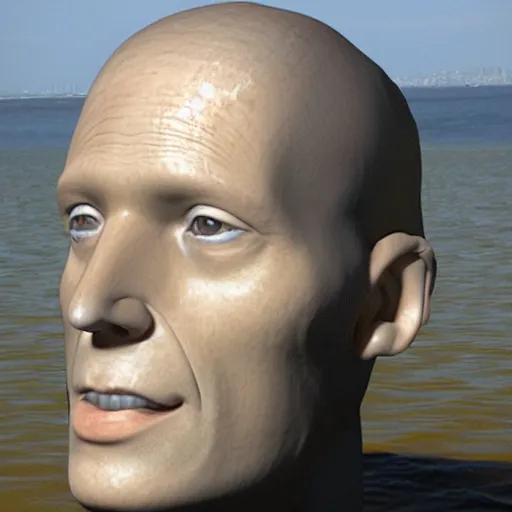 Image similar to icon of a realistic human head made out of water