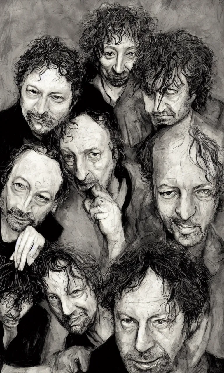 Prompt: portrait of king neil gaiman, mike dringenberg and dave mckean