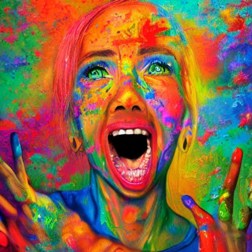 Prompt: freedom from cptsd, childhood traumas as adults, oil painting, vibrant powder paints, highly detailed, intricate 1 6 k resolution : : cgsociety