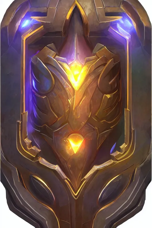 Image similar to shield fantasy epic legends game icon stylized digital illustration radiating a glowing aura global illumination ray tracing hdr fanart arstation by ian pesty and katarzyna da „ bek - chmiel