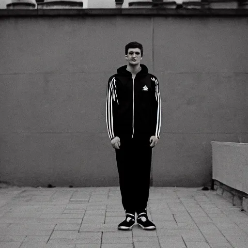milieu module Natura gopnik in black adidas tracksuit ,standing in front of | Stable Diffusion |  OpenArt