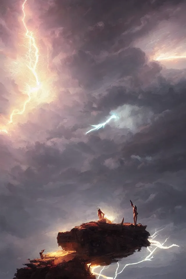 Prompt: the god of lightning by Greg rutkowski