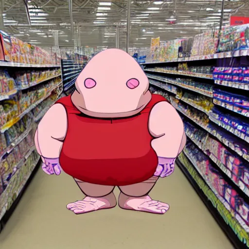 Image similar to obese krang in walmart