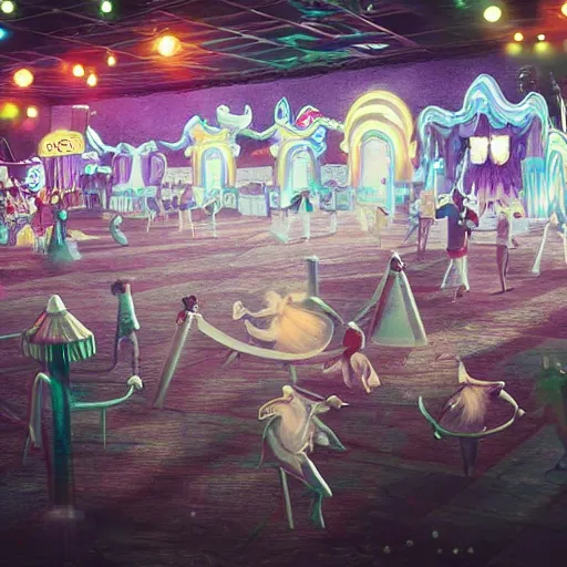 Prompt: ghosts having fun in a lunapark, kodac picture, 7 0's vibe, eerie athmosphere, photorealistic, hd