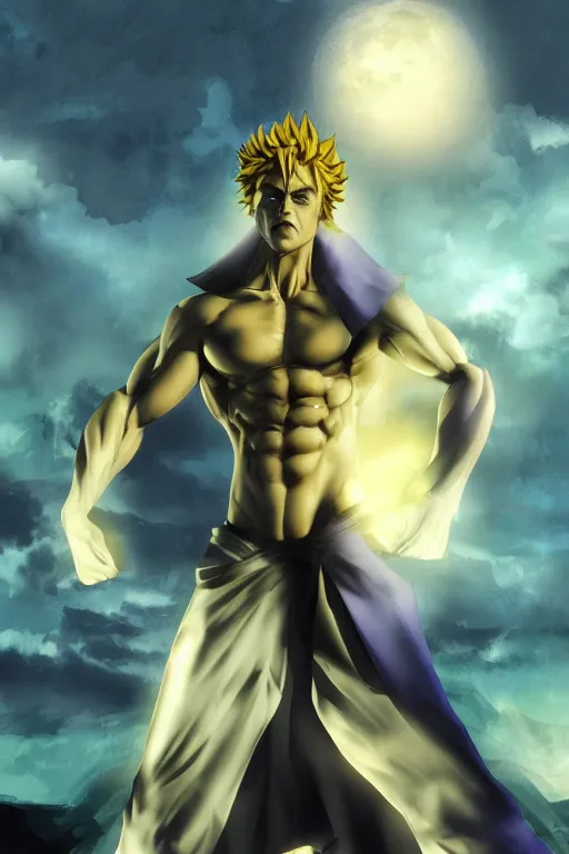 Portrait of Dio Brando from Jojo's Bizarre Adventure, Stable Diffusion