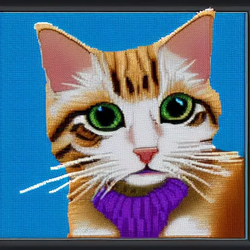 Image similar to pixel art of a cat