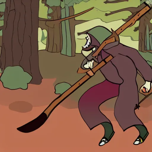 Prompt: actual cannibal shia lebuff chases after you through the woods with an ax