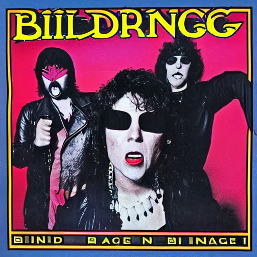 Image similar to 1 9 8 0 s rock album cover for a band called blind rage