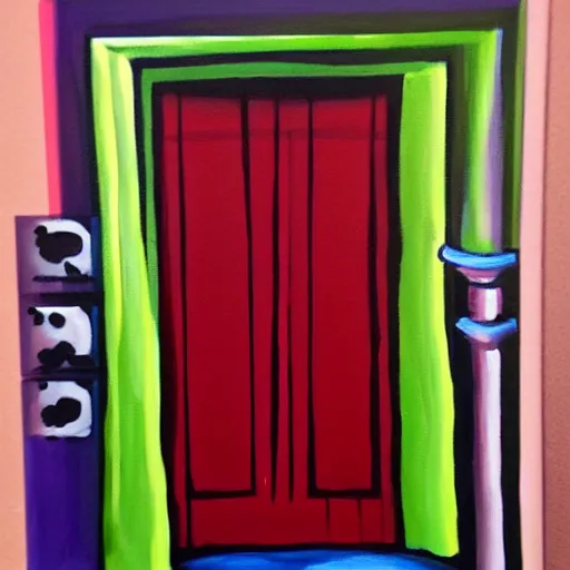 Image similar to just finished this acrylic painting. my best work yet i think : ) i call it'enter at your own risk'