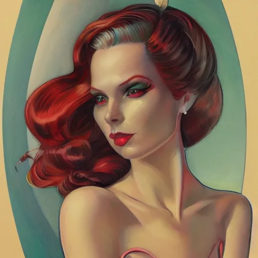 Image similar to a streamline moderne portrait in the style of anna dittmann and donato giancola and charles dulac.