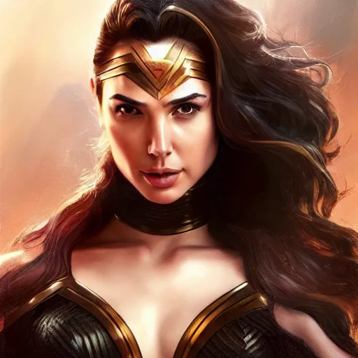 Image similar to gal gadot in the style of stefan kostic, realistic, full body, sharp focus, 8 k high definition, insanely detailed, intricate, elegant, art by stanley lau and artgerm