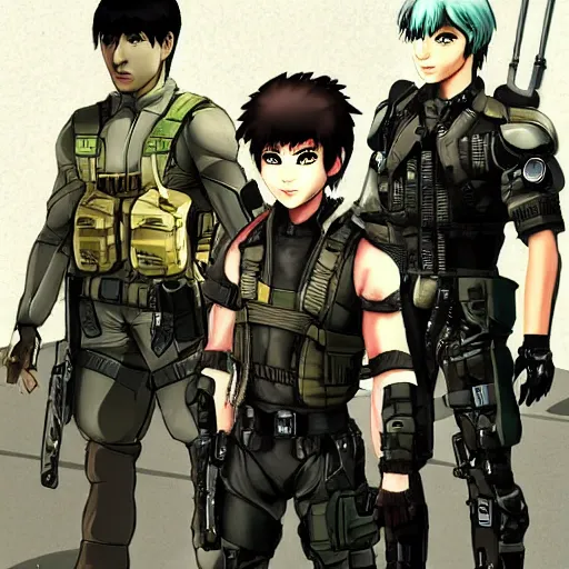 Image similar to Jetstream Sam from Metal Gear, he is standing next to Omori, Jetstream Sam and Omori standing next to each other