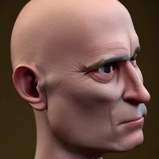 Image similar to A middle-aged Dr. Venture in real life with a hooked nose, a long gaunt face and skinny body and neck, very thin and bald, realistic, very realistic, hyperrealistic, highly detailed, very detailed, extremely detailed, detailed, digital art, oil painting, trending on artstation, headshot and bodyshot, detailed face, very detailed face, extremely detailed face, HD Quality, 8k resolution, very very detailed face, real life