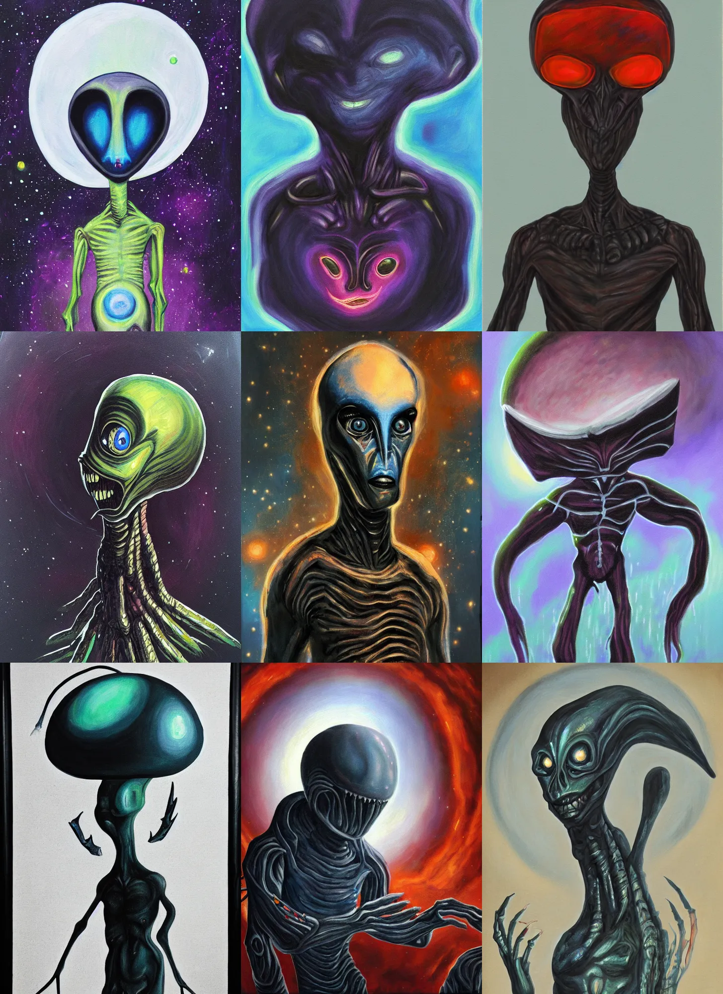 Prompt: painting of alien of the void