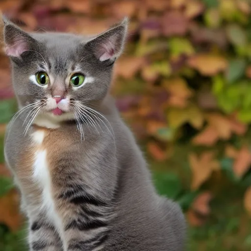 Prompt: cute cat photo licking tongue, wearing wool hat cat ears