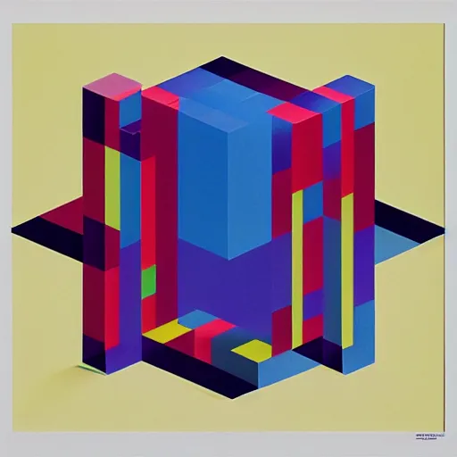 Prompt: geometric square by shusei nagaoka, david rudnick, airbrush on canvas, pastell colours, symmetry