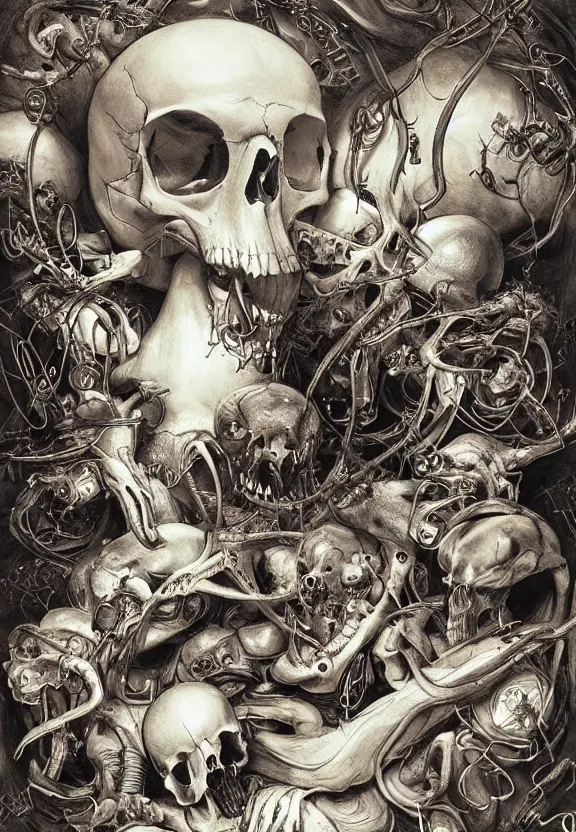 Image similar to simplicity, elegance, medical machinery, cameras lenses, animal skulls, radiating, minimalist environment, by ryan stegman and hr giger and esao andrews and maria sibylla merian eugene delacroix, gustave dore, thomas moran, the movie the thing, pop art, street art, graffiti, saturated, in the style of matthew barney